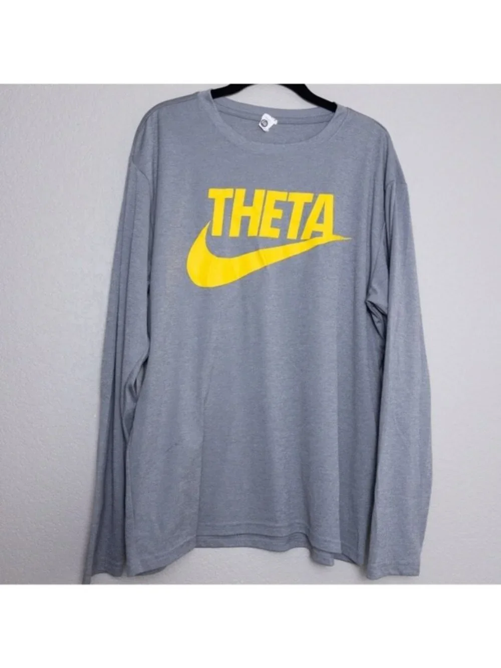 Kappa Alpha Theta Nike Swoosh Dri Fit Long Sleeve Top L Gray Sorority Dry Fit